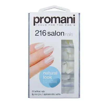 Promani 216 Salon Nails With Glue, Stick & Nail File PR-5668