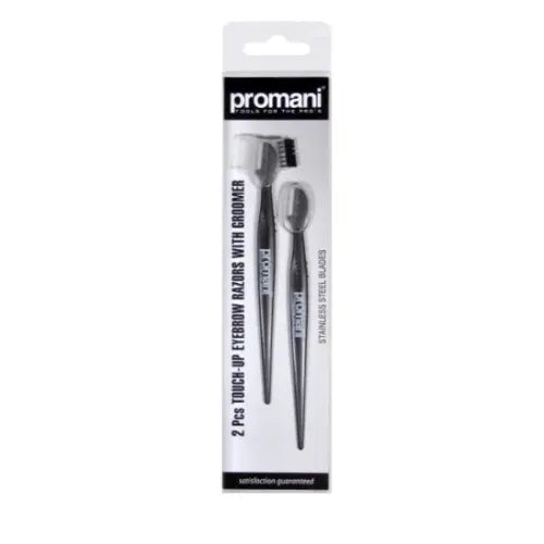 Promani 2Pcs Touch Up Eyebrow Razor With Groomer PR-932