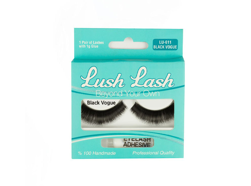Lush Lash Eyelashes Black Vogue With Glue LU-611