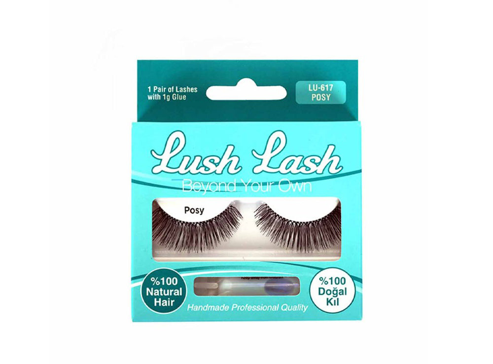 Lush Lash 100% Natural Hair Eyelashes Posy With Glue LU-617