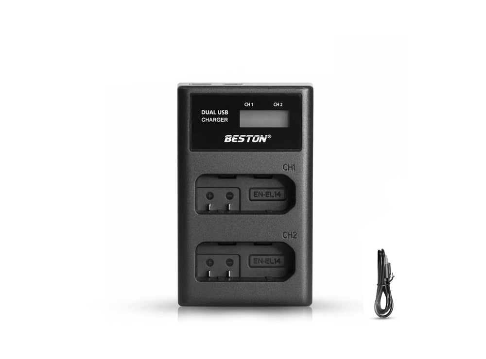 Beston 2 Slot Smart LCD Charger For Nikon EN-EL14