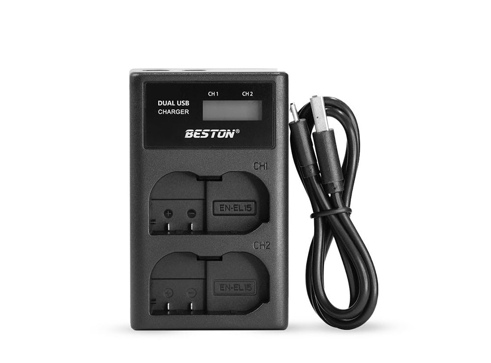 Beston 2 Slot Smart LCD Charger For Nikon EN-EL15