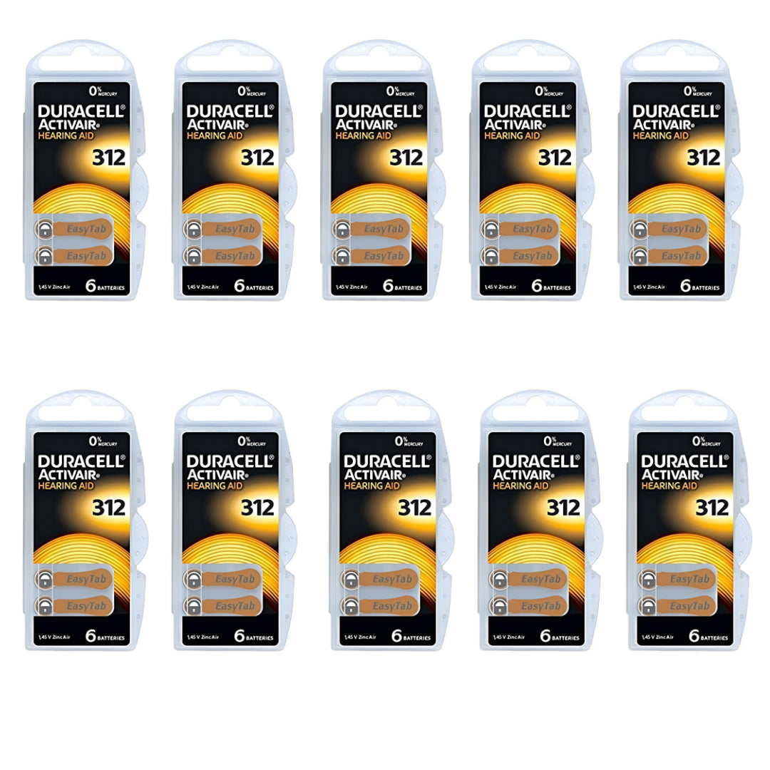 Duracell 312 Hearing Aid Battery Pack of 60