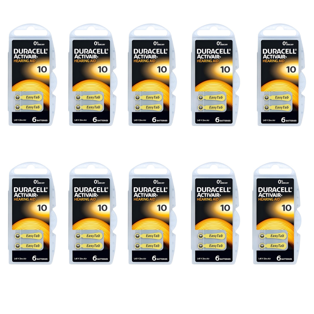 Duracell 10 Hearing Aid Battery Pack of 60