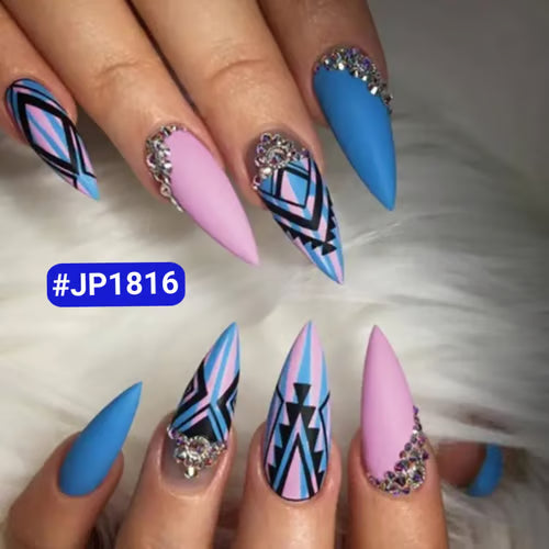 Fancy Glam! JP1816 Nails with Double Tape