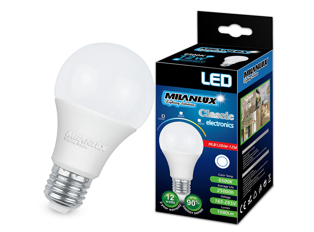 Milanlux Led Bulb E27 12W Day Light White
