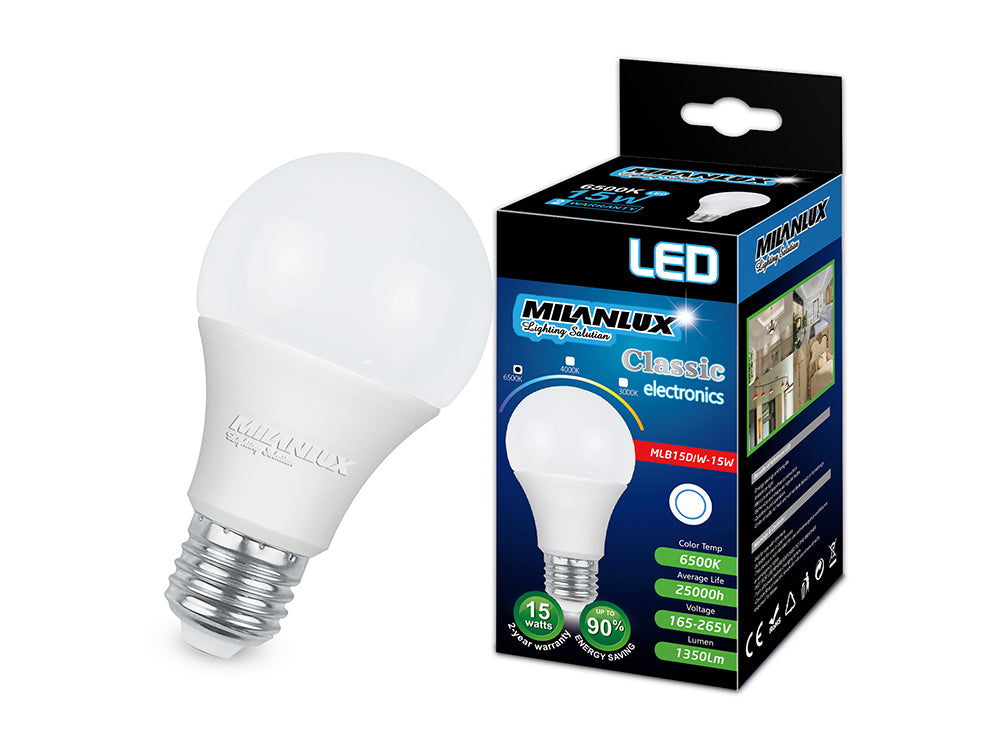 Milanlux Led Bulb E27 15W Day Light White