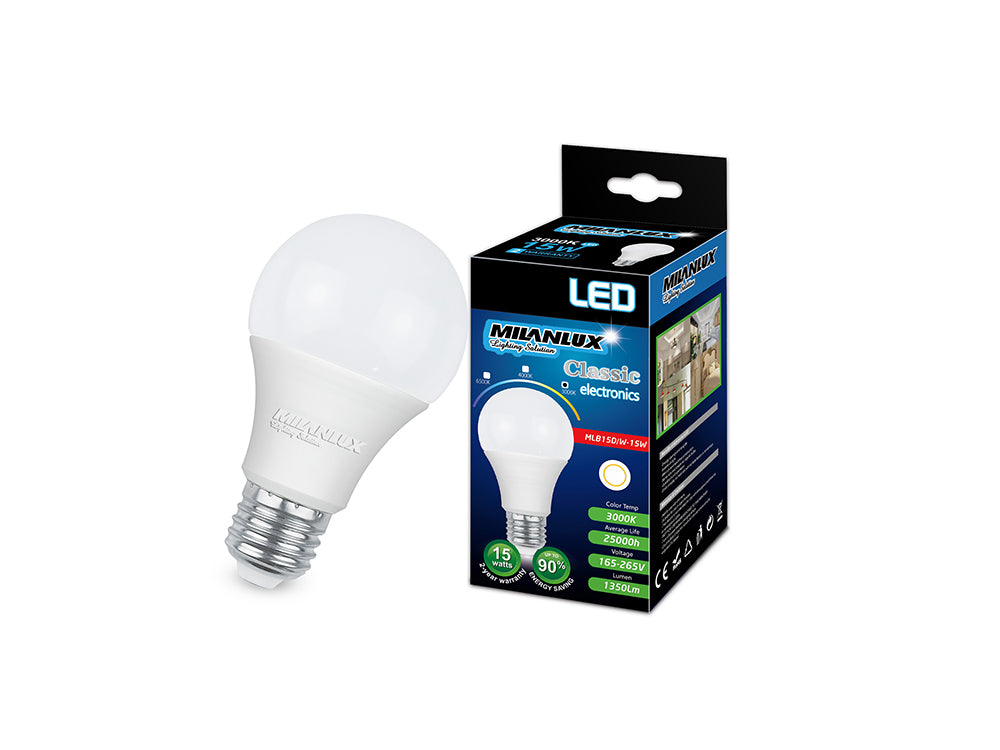 Milanlux Led Bulb E27 15W Yellow