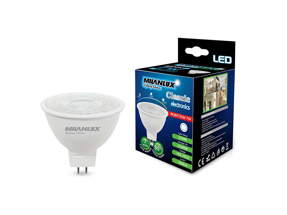 Milanlux Led Bulb MR16 7W Day Light White