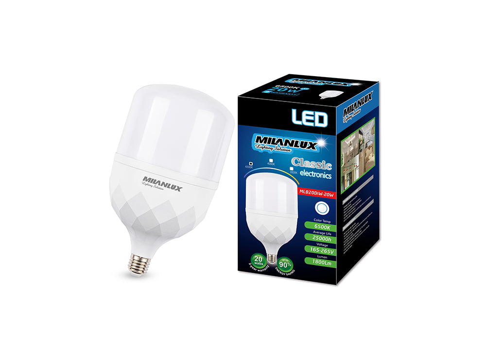 Milanlux Led Bulb E27 20W Day Light White