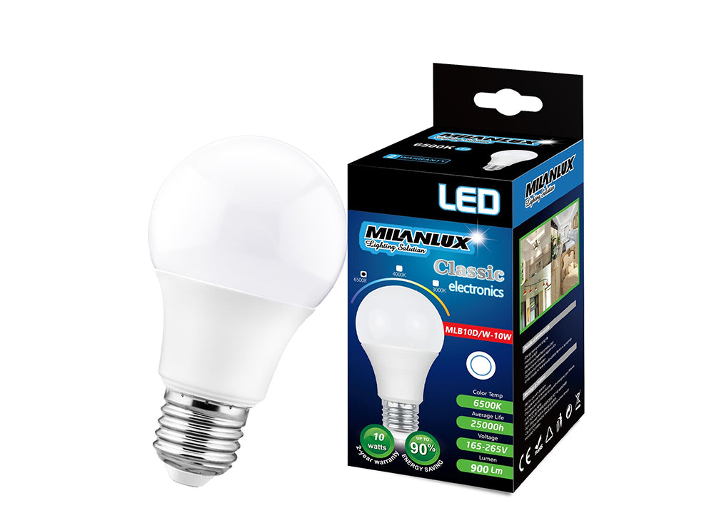 Milanlux Led Bulb E27 10W Day Light White