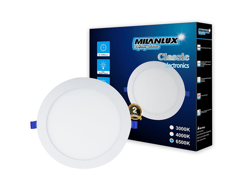 Milanlux Led Panel Light Round 18W Day Light White
