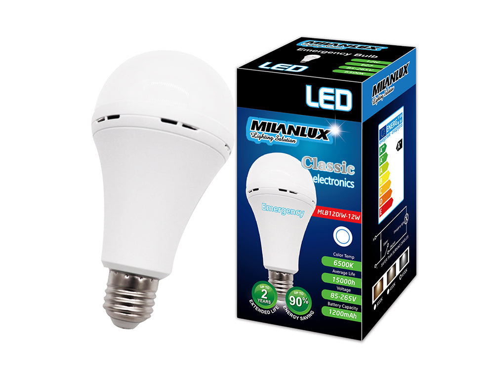 Milanlux Led Emergency Bulb E27 12W Day Light White