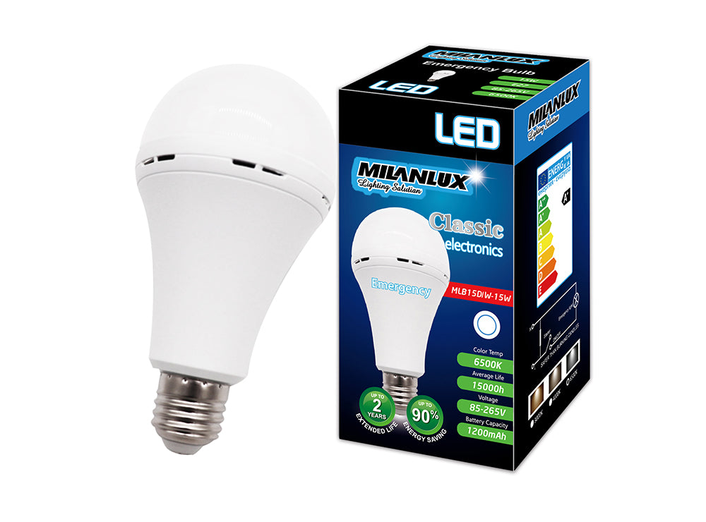 Milanlux Led Emergency Bulb E27 15W Day Light White