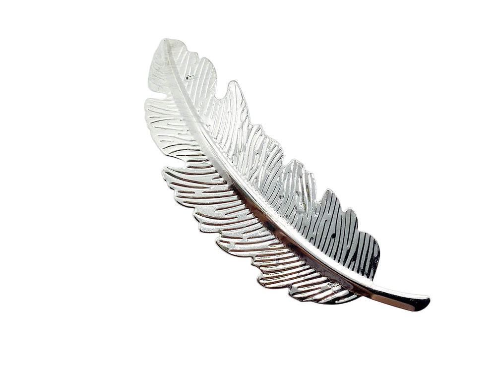 Feather Hair Clip Silver