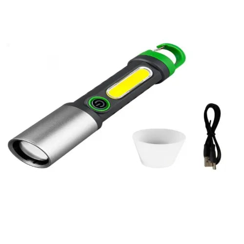 Multifuncitonal Rechargeable Zoom Flashlight Green