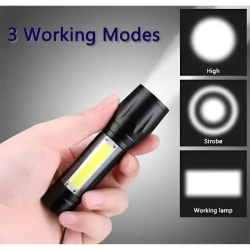 Rechargeable Flashlight Green Plastic Box