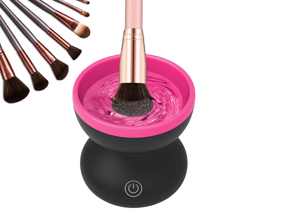 Electric Makeup Brush Cleaner Fuschia & Black