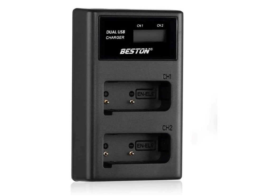 Beston 2 Slot Smart LCD Charger For Nikon EN-EL9