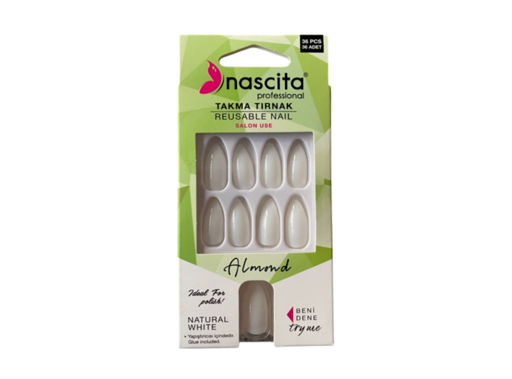 Nascita Almond False Nails With Glue 138 Pack of 36