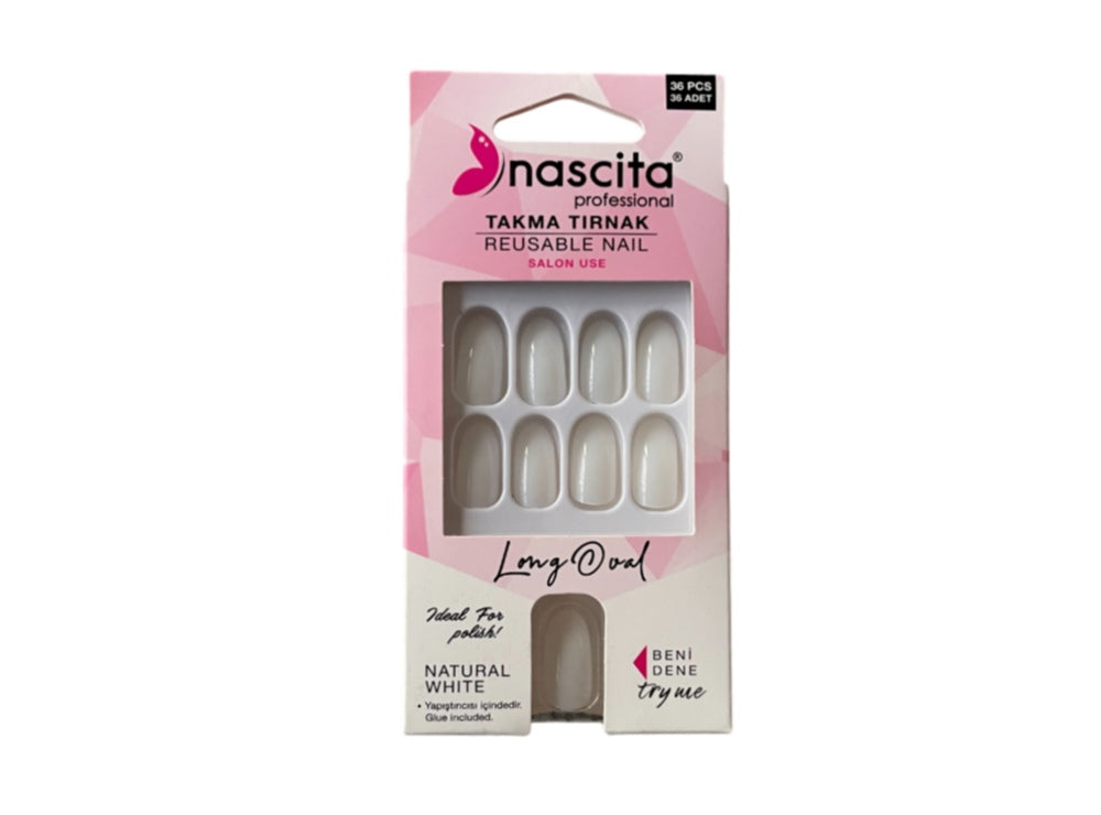 Nascita Long Oval False Nails With Glue 139 Pack of 36