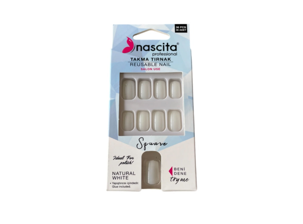 Nascita Square False Nails With Glue 140 Pack of 36