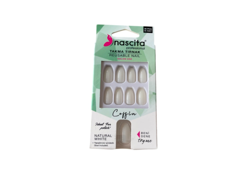 Nascita Coffin False Nails With Glue 143 Pack of 36