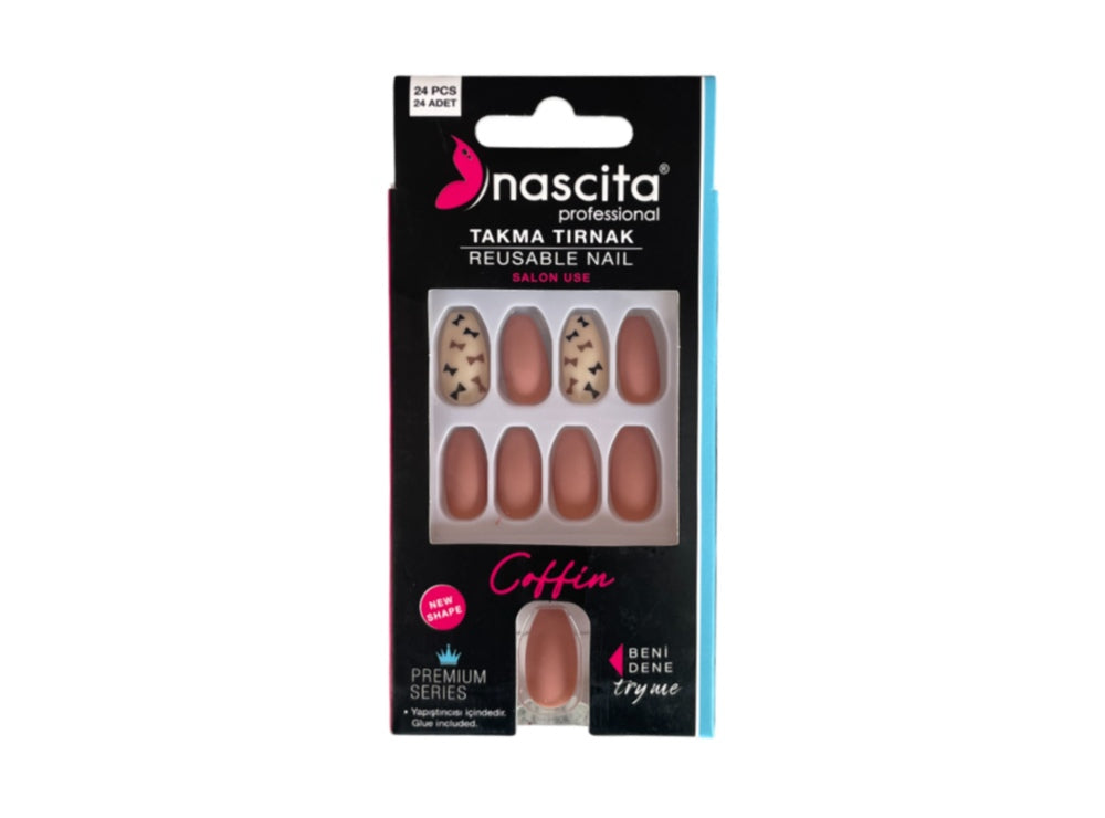 Nascita Coffin Designed Nails With Glue 145 Pack of 24