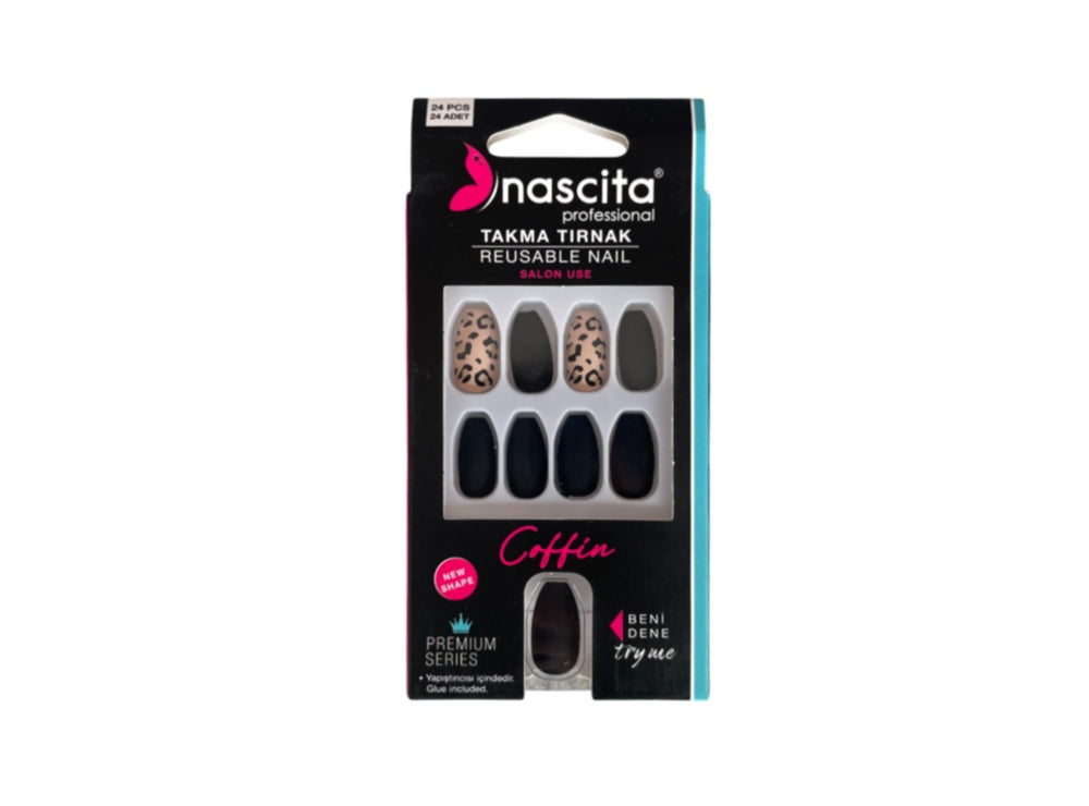 Nascita Coffin Designed Nails With Glue 146 Pack of 24