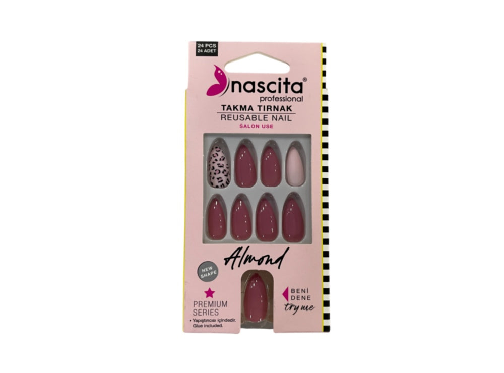 Nascita Almond Designed Nails With Glue 149 Pack of 24