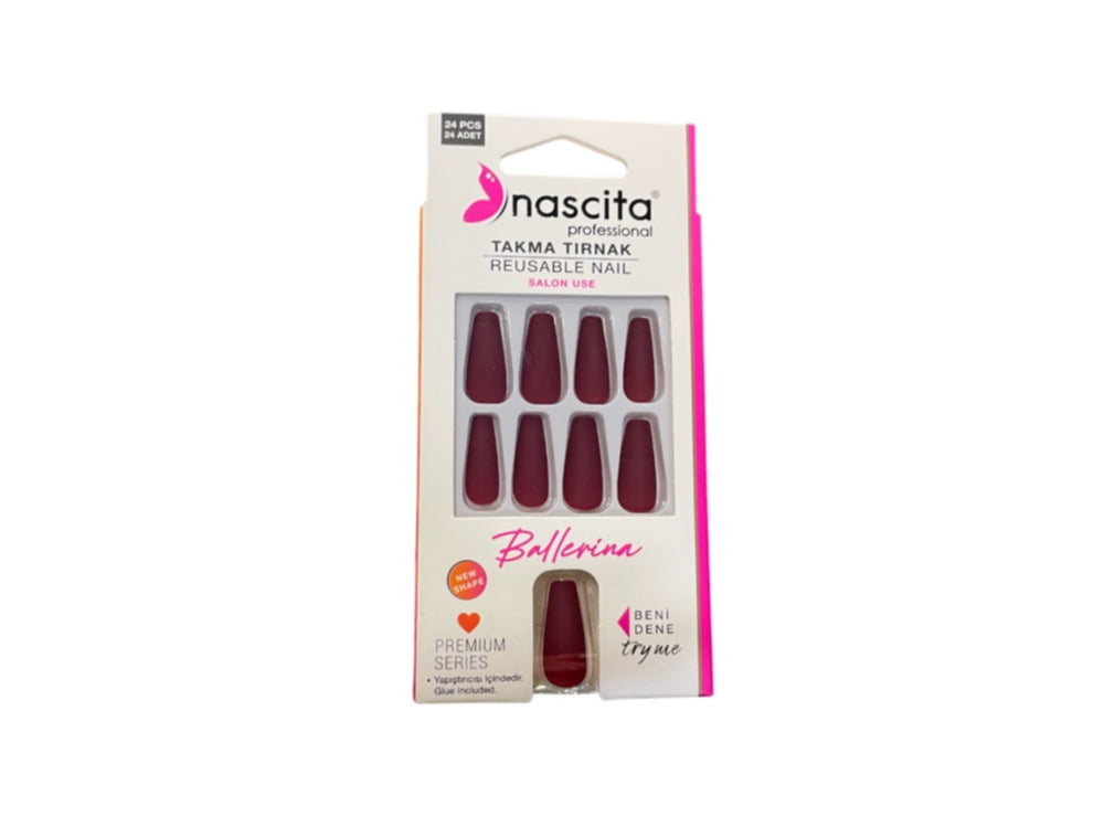 Nascita Ballerina Designed Nails With Glue 154 Pack of 24