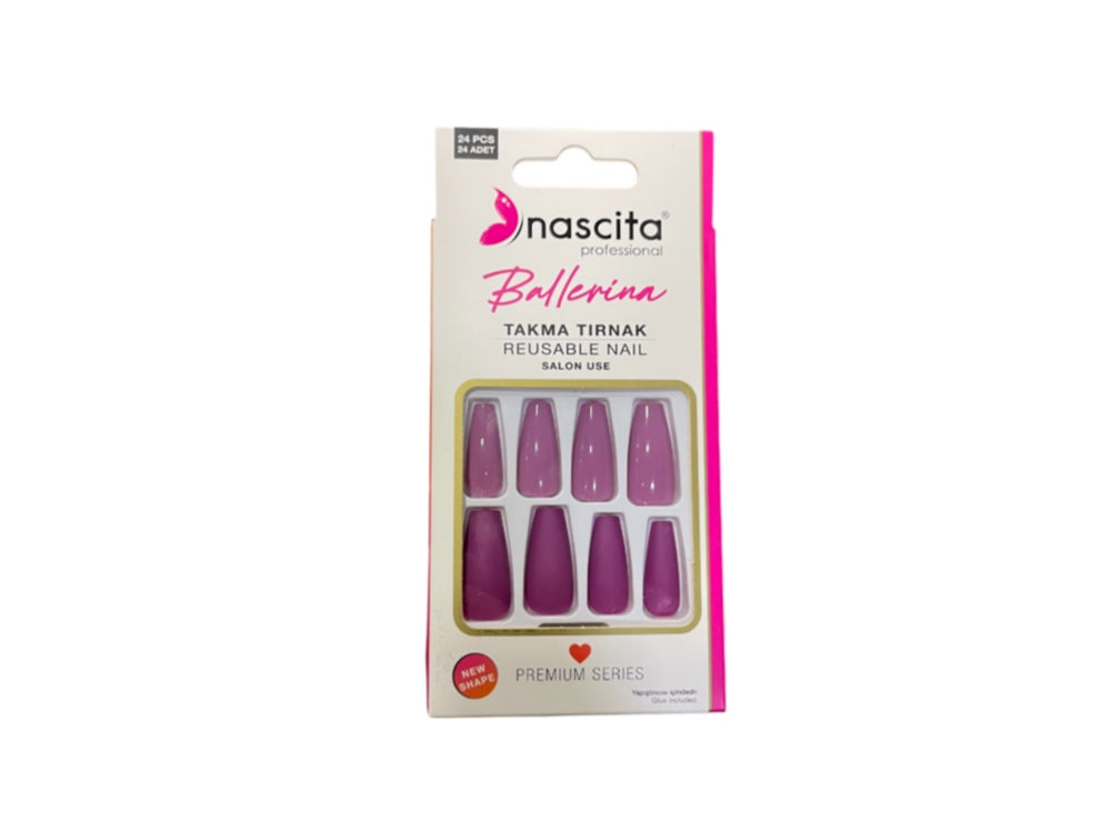 Nascita Ballerina Designed Nails With Glue 157 Pack of 24