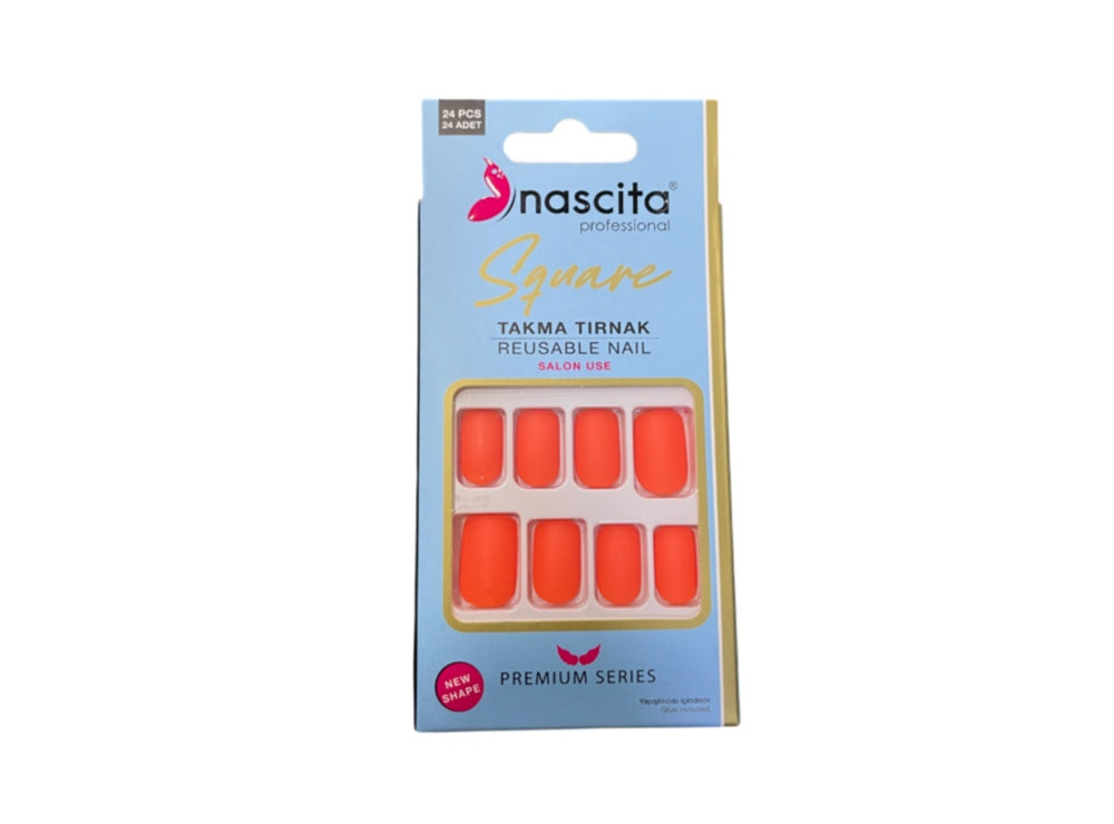 Nascita Square Designed Nails With Glue 159 Pack of 24