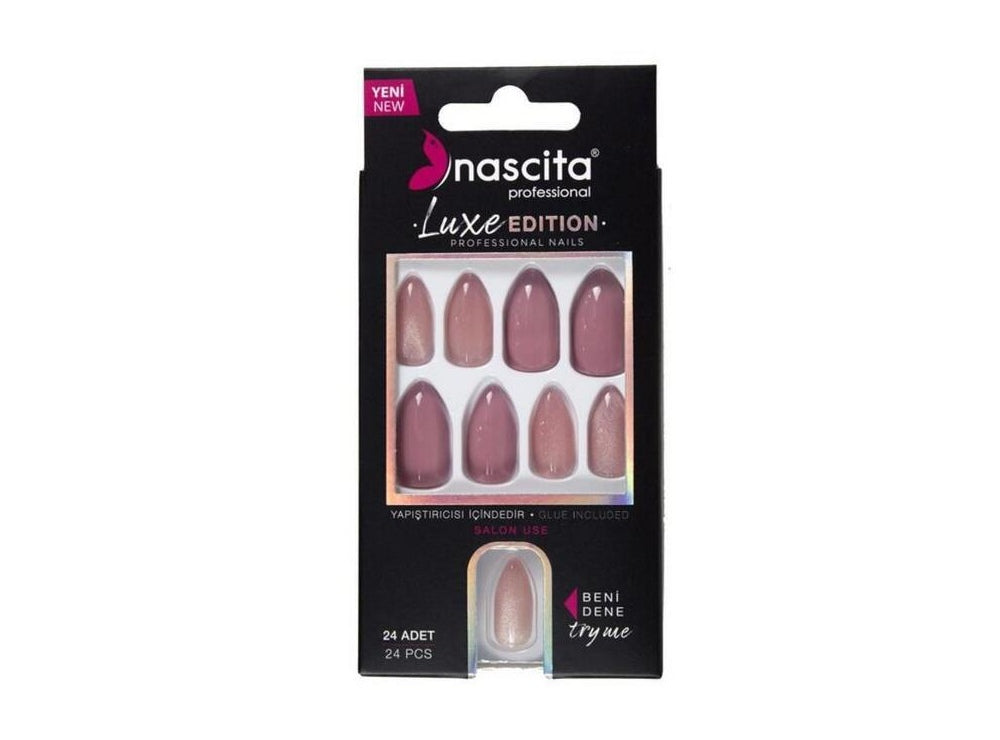 Nascita Cat Eye False Nails With Glue 216 Pack of 24