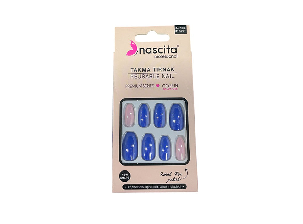 Nascita Coffin Designed Nails With Glue 183 Pack of 24