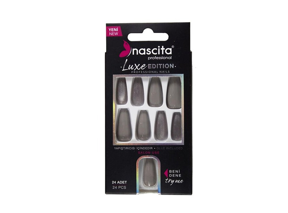 Nascita Cat Eye False Nails With Glue 218 Pack of 24
