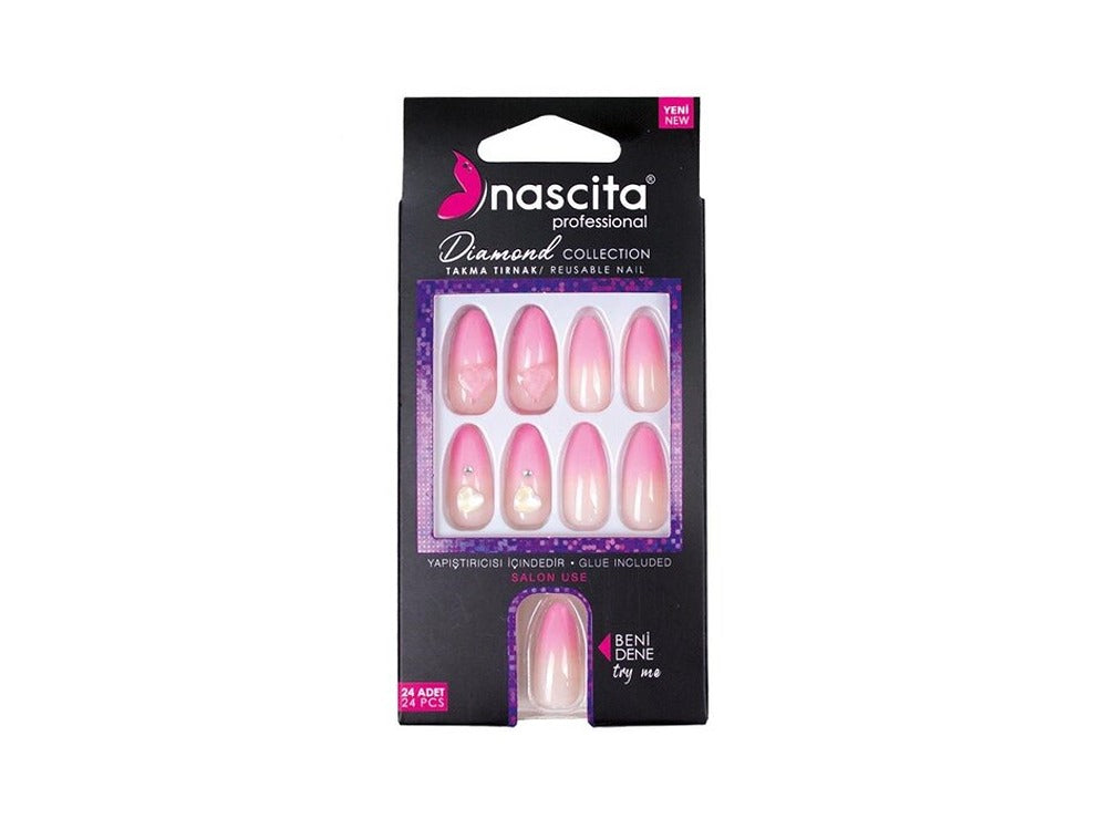 Nascita Diamond False Nails With Glue 259 Pack of 24