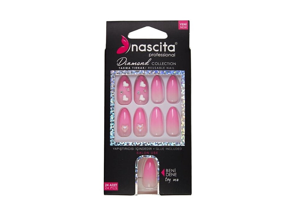 Nascita Diamond False Nails With Glue 269 Pack of 24