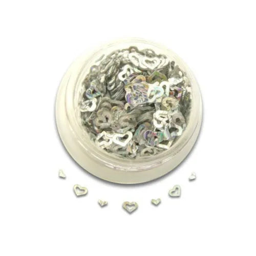 Nascita Sparkle Heart Nail Art Decoration Silver