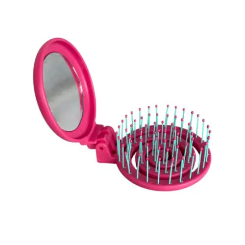 Nascita Foldable Pocket Hair Brush With Mirror Pink