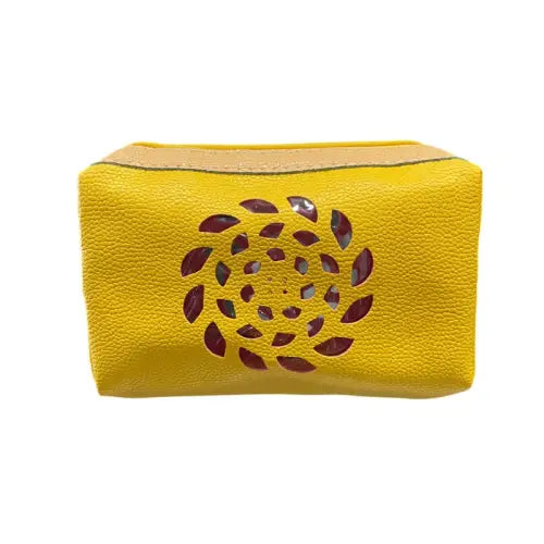 Nascita Floral Cutout Makeup Bag Yellow