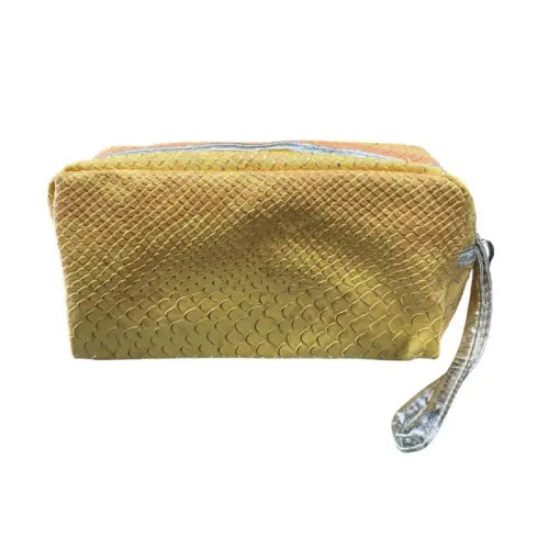 Nascita Patterned Cosmetic Bag With Mirror Yellow