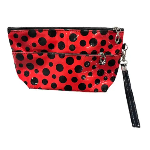 Nascita Polka Dot Makeup Organizer With Mirror Red