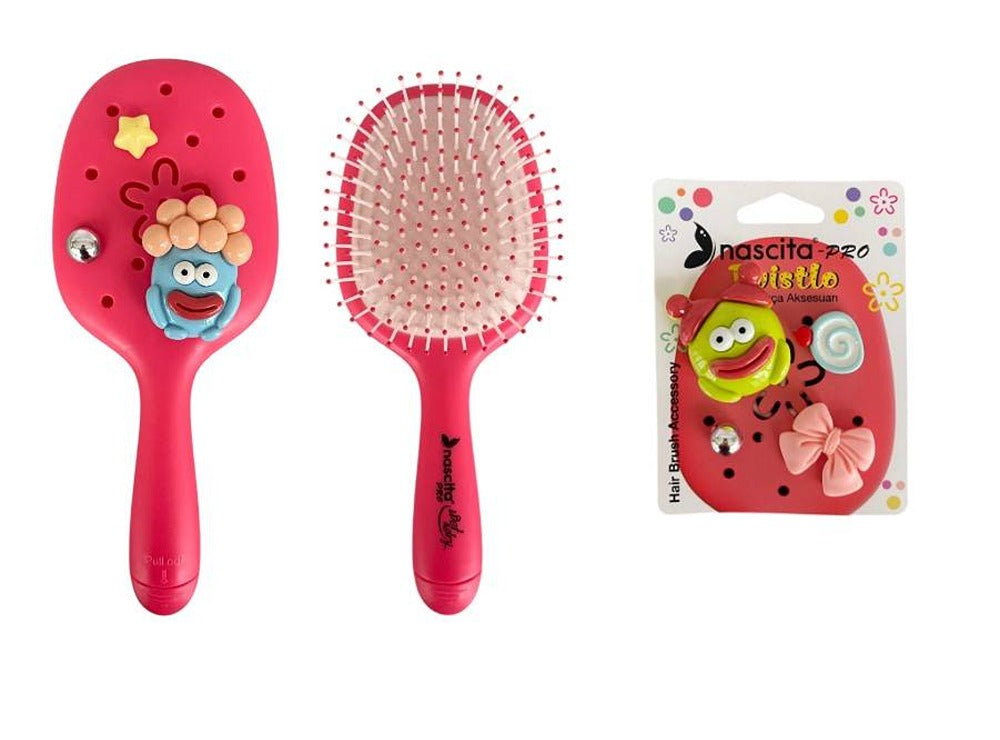 Nascita Twistlo Hair Brush With Cute Accessories Red
