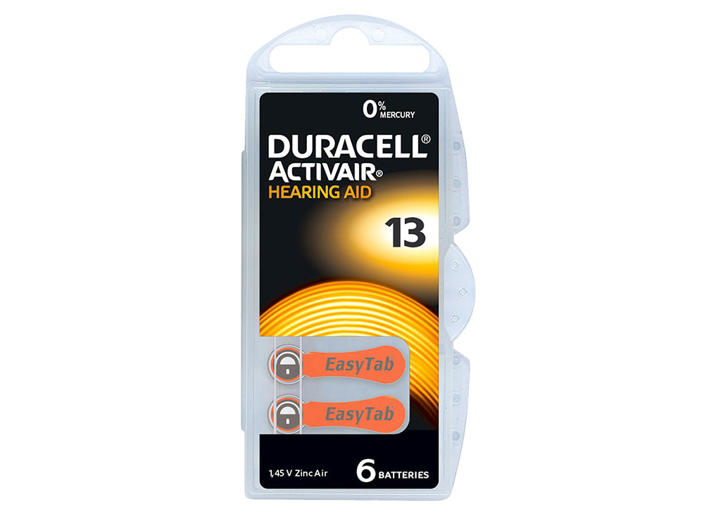 Duracell 13 Hearing Aid Battery Pack of 6