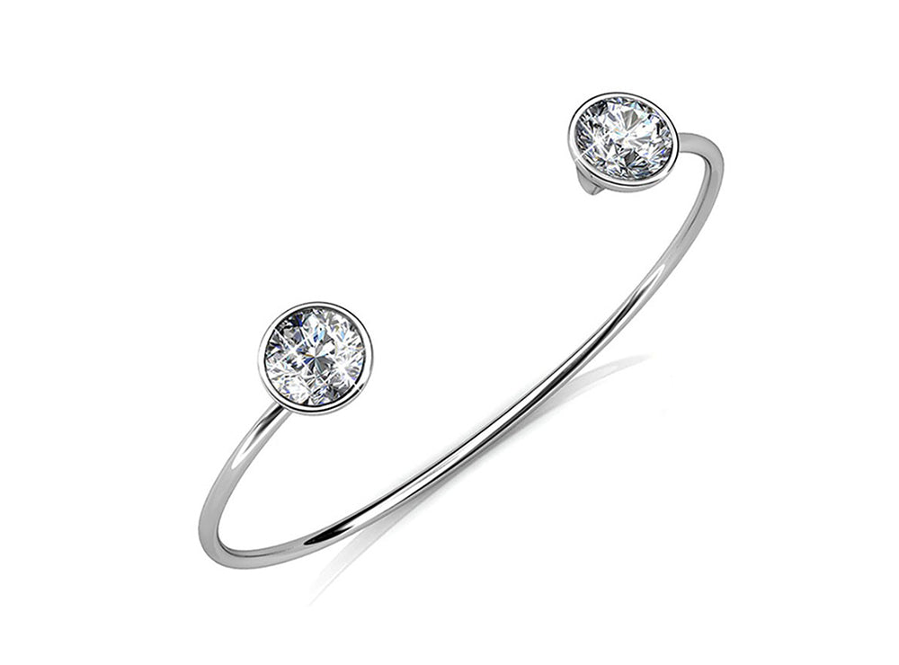 Lily's Style Swarovski 18K Round Diamond White Gold Plated Bracelet