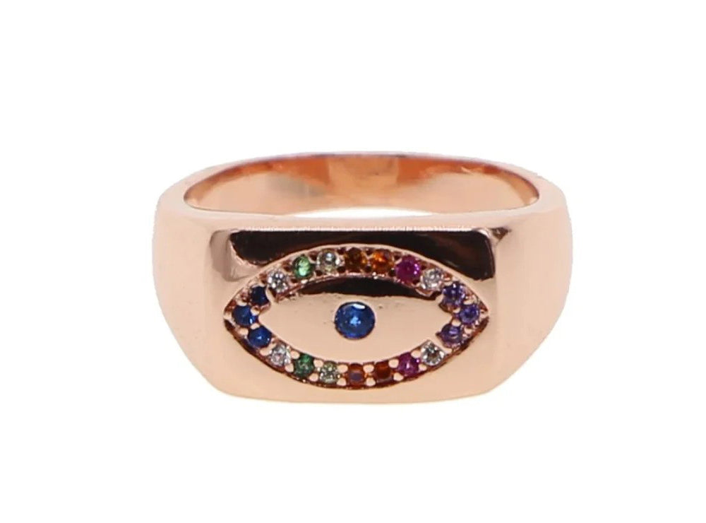 Lily's Style Rose Eye & Stone Gold Plated Ring