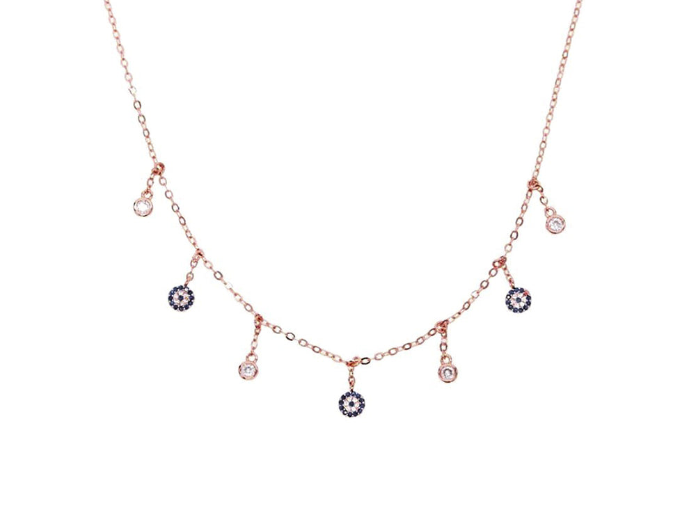 Lily's Style Blue Eye Gold Plated Necklace
