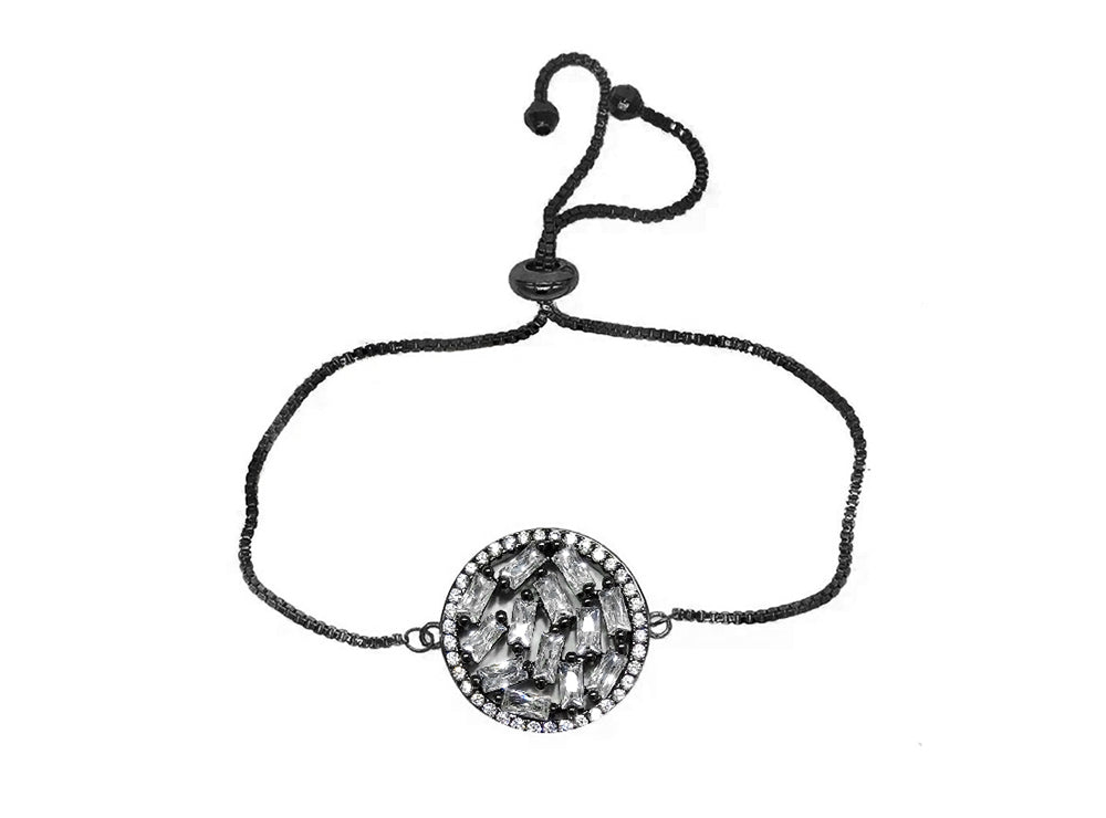 Lily's Style Crystal Round Black Bracelet