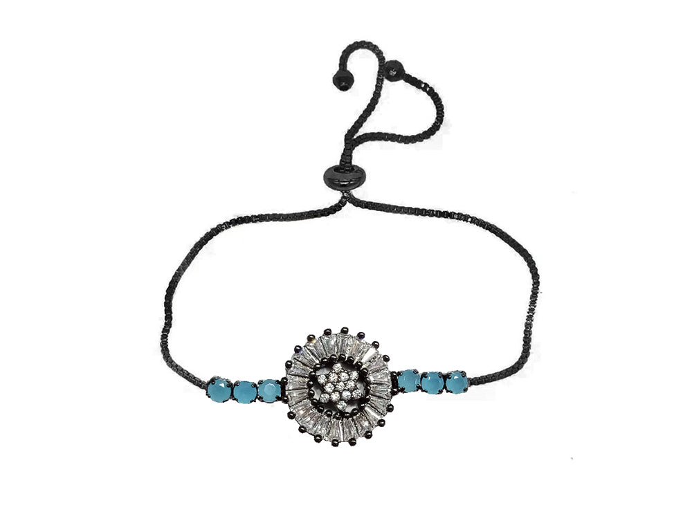 Lily's Style Crystal Stones Black Bracelet